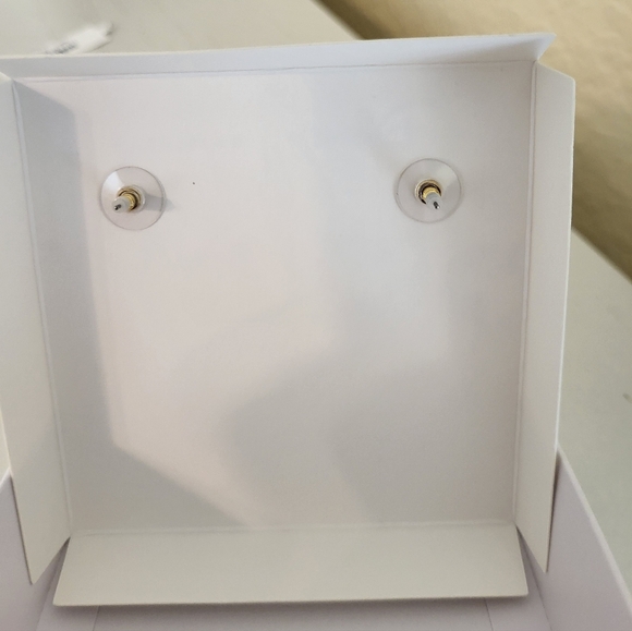 BaubleBar Disney With Green Shamrocks and Clear Stone  Gold Earrings - Picture 3 of 4